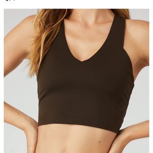 ALO Yoga Airbrush Real Bra Tank ESPRESSO Size SMALL
